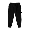 thumbnail image 7 of XAOFW Slim Fit Boys Cargo Pant With Elastic Drawstring Waist Solid Color Straight Leg Trousers Kids Back To School Jogger Pants Comfortable Bottom 9-10 Years, 7 of 7