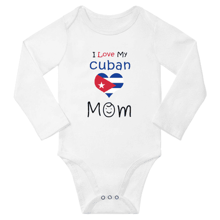

I Love My Cuban Mom Baby Long Slevve Bodysuit (White 6-12 Months)