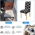 thumbnail image 4 of Stretch Dining Chair Covers, Geometric Print Chair Slipcovers, Removable Seat Protector for Kitchen Hotel Table Banquet-Pack of 4, 4 of 5