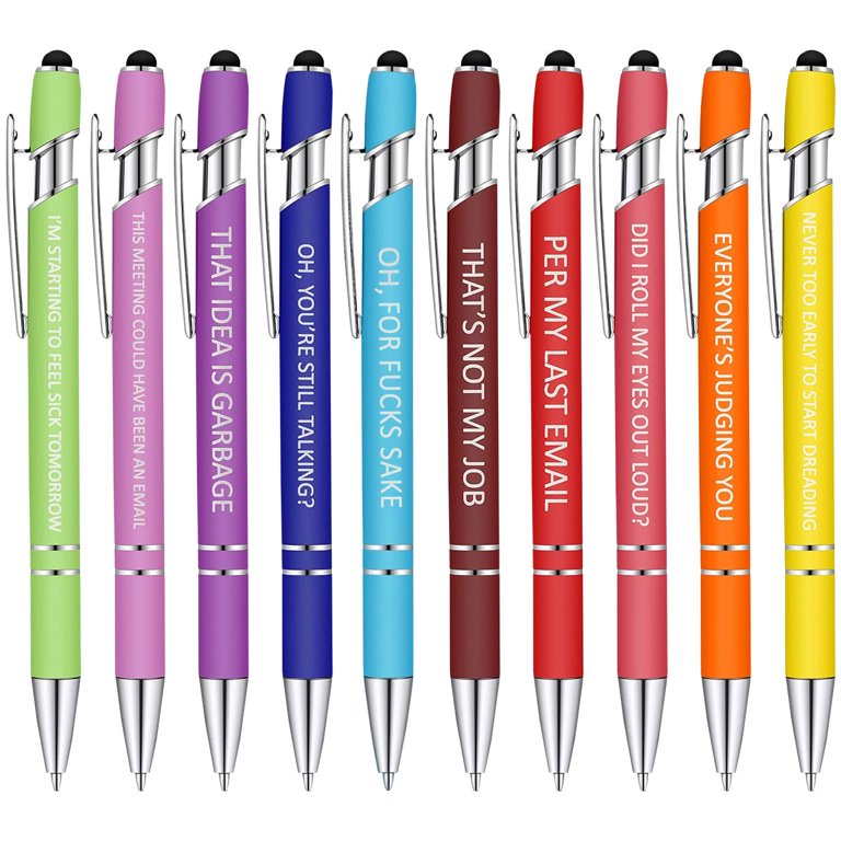 10 Pieces Office Pens Ballpoint Pen Funny Quotes Inspirational Pen