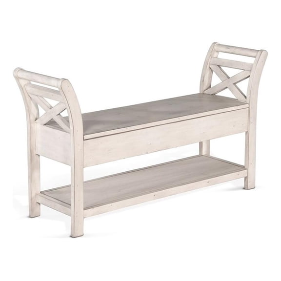 Pemberly Row Contemporary Wood 48" Accent Bench with Storage