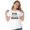 thumbnail image 3 of Fur Mama Cute Pet Owner Cat Dog Mom Womens Slim Fit Graphic Tee Brisco Brands X, 3 of 5