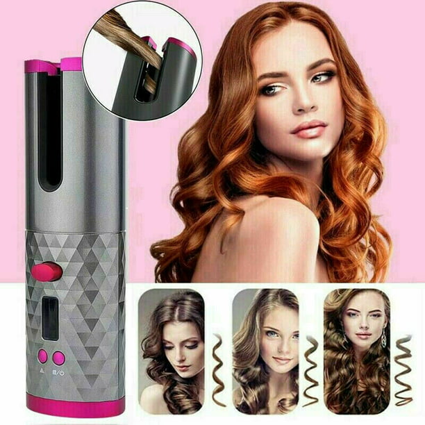 Cordless curling iron,Automatic hair curler,Hair Curler with LCD Display  Adjustable Temperature, Rechargeable Auto Curler for Curls or Waves. -  Walmart.com