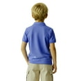 thumbnail image 3 of Zfeel Kids Polo, Soft Cotton-Poly Pique, Uniform Top for Boys & Girls, China Blue, M, 3 of 5