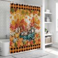 thumbnail image 6 of Thanksgiving Shower Curtain, Waterproof Shower Curtains for Bathroom, Orange Gnomes Pumpkin Leaves Truck Plaid Washable Fabric Bathtub Curtain Set Bath Decor with 12 Hooks Standard 72"x72", 6 of 8