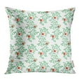 thumbnail image 1 of BSDHOME Résumé Bleu de Fleurs et Feuilles Petit Rouge et Vert sur Blanc Coloré Fleur Taie d'Oreiller Taie d'Oreiller 18x18 Pouces Jeter Taie d'Oreiller, 1 of 1