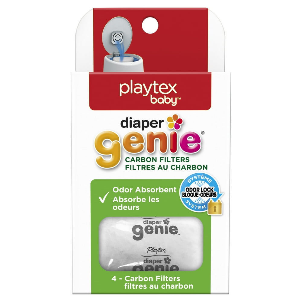Playtex Baby Diaper Genie Diaper Disposal System Carbon Filters, 4 Ct