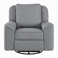 thumbnail image 2 of Diny Manual Glider Recliner Chair-Swivel-Soft Gray Linen Fabric, 2 of 5