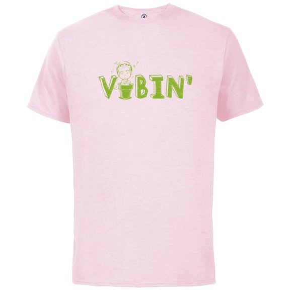 Marvel Groot Vibin’ Headphones Guardians of the Galaxy - Short Sleeve Cotton T-Shirt for Adults - Customized-Soft Pink