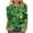 18 Green, variant on St. Patrick's Day Tshirt, Womens 3/4 Sleeve Tops, Round Neck Blouses Fashion Women's Tees Casual Crewneck 3/4 Sleeves Loose T Shirt Ladies Tops Blouses Shirts