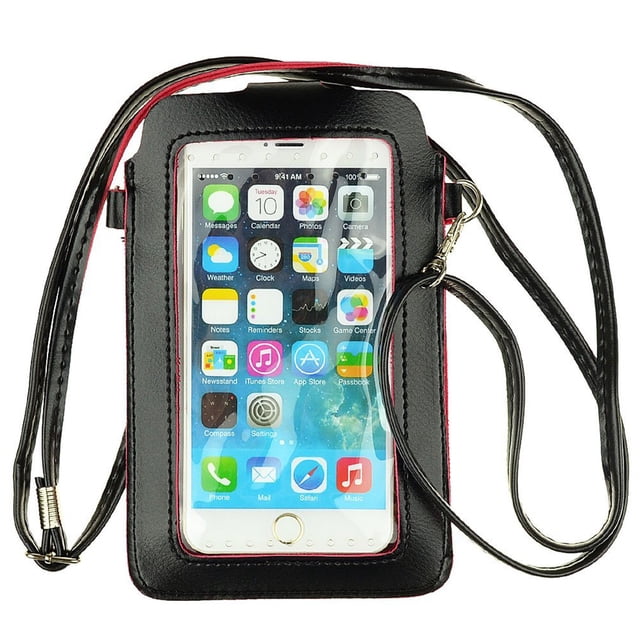 Clear Screen Touch Compatible Cross-body PU Leather Pouch Case for Samsung Galaxy S22 Ultra, Note 20, A53/73, M12/M52