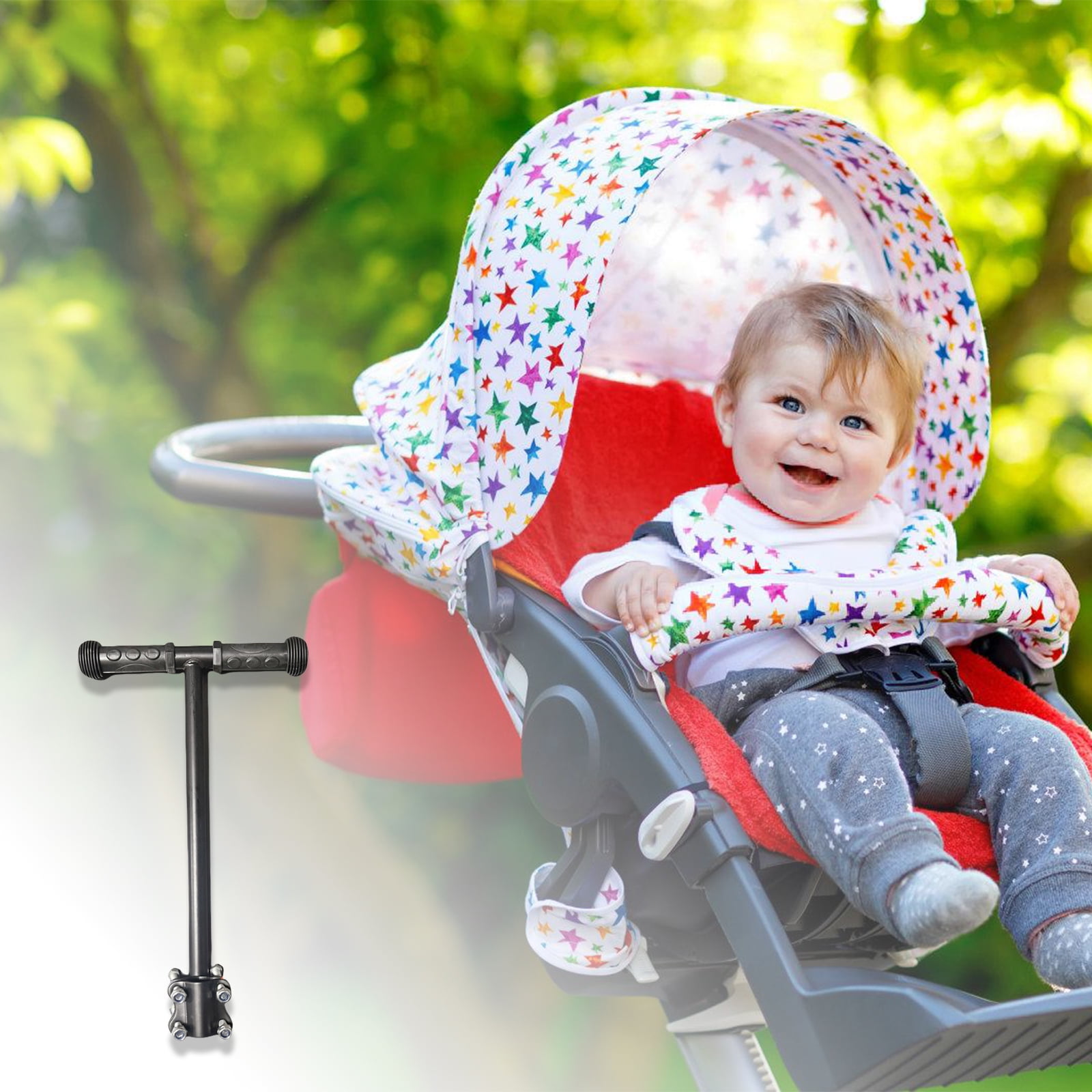 Detachable Strollers Handlebar Extension Handle for Pram and Pushchair for Most Models with Easy Setsup