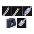 thumbnail image 2 of MesaSe 100pcs CAT6 CAT5E Passent par RJ45 Connecteurs de Réseau de Prise UTP 8P8C Extrémité de Sertissage, 2 of 3