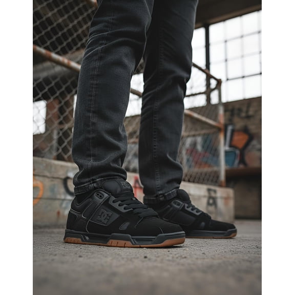 Tenis Skate DC Shoes Stag Hombre Modelo 320188-BGM Color Negro DC Shoes Zapatos Para Hombre DC Stag 320188-BGM