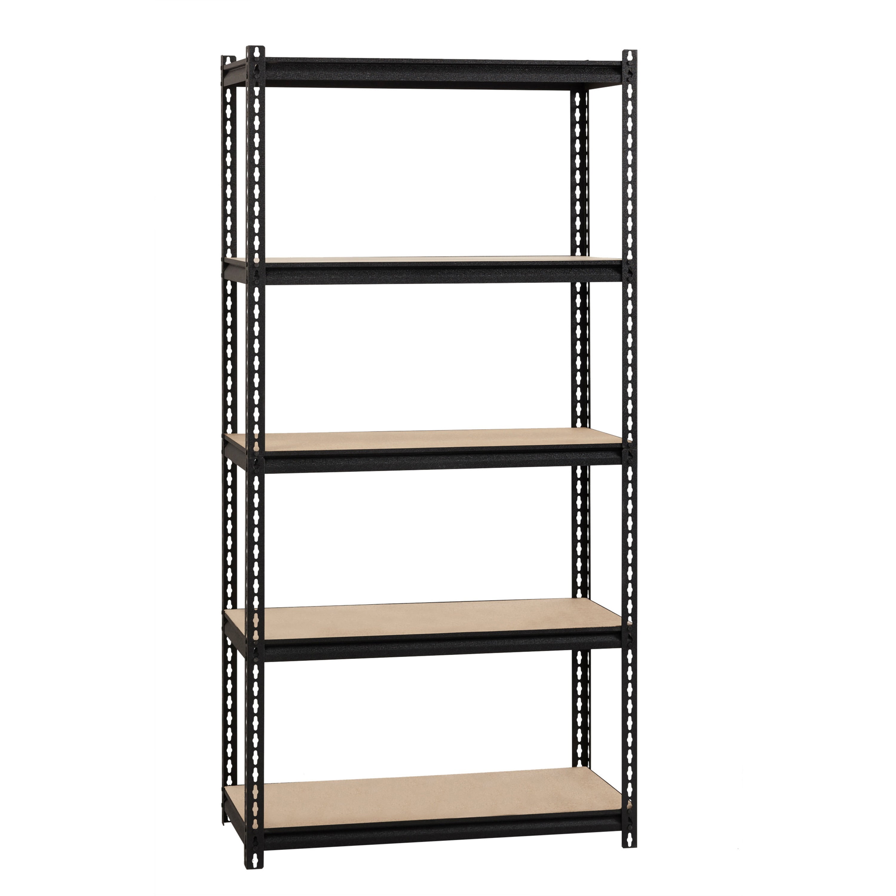 Lorell 2,300 Lb Capacity Riveted Steel Shelving - 72" Height X 36" Width X 18" Depth - 30% Recycled - Black - Steel, Particleboard - 1 Each