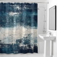 thumbnail image 4 of Abstract White Blue Fabric Shower Curtain Simple Style Washable Shower Curtains for Bathroom, Waterproof Bath Curtain with Hooks Home Decor 72x72in, 4 of 8