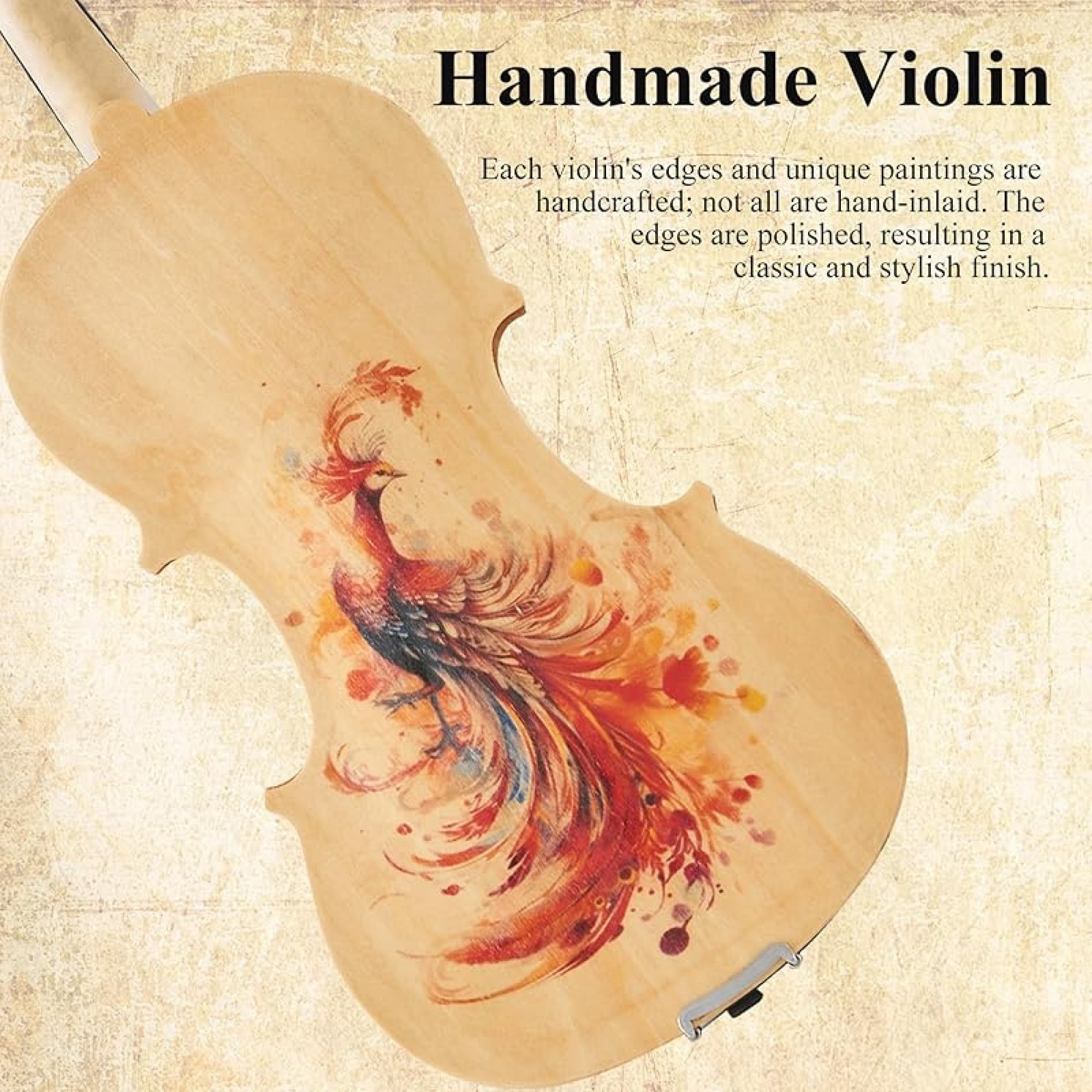 Beginner Violin 4/4 Full Size Kit, Violin Fiddle Set for Professional, Teens, Student, Solid Wood Violins Set with Bow, Rosin, Shoulder Rest, Extra Strings and a Lightweight Hard Case (Red)