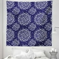 thumbnail image 1 of Navy and White Tapestry, Scroll Pattern with Little Rural Wildflowers and Buds Feminine Corsage, Fabric Wall Hanging Decor for Bedroom Living Room Dorm, 5 Sizes, Indigo White, by Ambesonne, 1 of 1