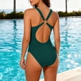 thumbnail image 5 of Women One Piece Swimsuits Summer Womens Tankinis Solid Color Swimsuit Women Tankini With Chest Cushion Swimsuits for Women Tankini Backless Strap Swimsuit Women Plus Size, 5 of 7