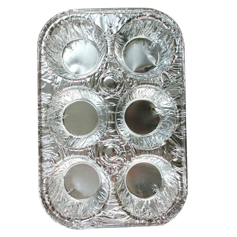 MontoPack Disposable Aluminum Foil 6-Cup Muffin Tins | Standard Size,  Perfect for Baking Cupcakes, Mini Pies and Pastries with Easy Release | Set  of