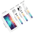 thumbnail image 2 of Uemuo Hawaiian Island Dolphin Print Children's Knife, Fork And Spoon Set - Kids’ Knife Fork Spoon - Stainless Steel Kids Silverware Set - Metal Kids Cutlery Set, 2 of 8