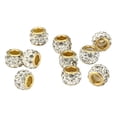 thumbnail image 2 of KLKCMS 10 Pcs Perles Intercalaires Européennes bracelet en Strass Bijoux Blanc, 2 of 9