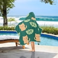 thumbnail image 6 of Happy Orange Cats with Leave Hooded Beach Towel Kids Bath Towels Quick Dry for Pool Swiming 50" x 23.5" Microfiber Soft Bathrobe, 6 of 7