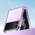 thumbnail image 4 of Luxury Clear Plating Case Compatible With Samsung Galaxy Z Flip 4, Soft Tpu Four Corners Shockproof Cover, 4 of 5