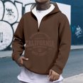 thumbnail image 2 of California San Francisco West Coast Quarter Zip Pullover Men Long Sleeve Graphic Hooded Sweatshirt Mens Hoodie Streetwear, 2 of 5