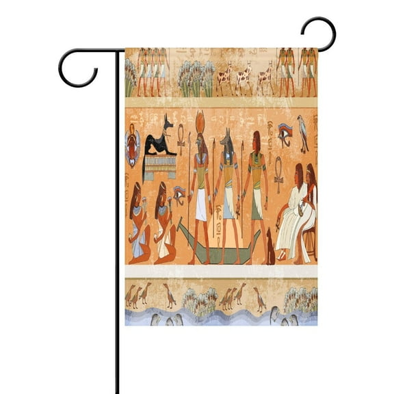 POPCreation Ancient Egypt Scene Vintage Garden Flag Outdoor Flag Home Party 28x40 inches