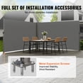 thumbnail image 4 of KFFKFF Auvent Latéral Rétractable, Cloison d'Intimité Extérieure en Aluminium 71 Pieds' x 236 Pieds', Écran de Terrasse Rétractable en Polyester 280 g Résistant à l'Eau, Séparateur d'Espace Pare-Vent UV 30+ pour Patio, Gris, 4 of 9
