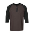 thumbnail image 7 of Nestiefly Fall Henley Shirts for Men Raglan 3/4 Sleeve Baseball T-Shirts 2026 Casual Cotton Sport Tee Tops Brown L, 7 of 7
