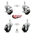 thumbnail image 2 of 3 Inch Phenolic Wheel Swivel 10mm Threaded Stem Caster Set 2 Brakes SCC, 2 of 2