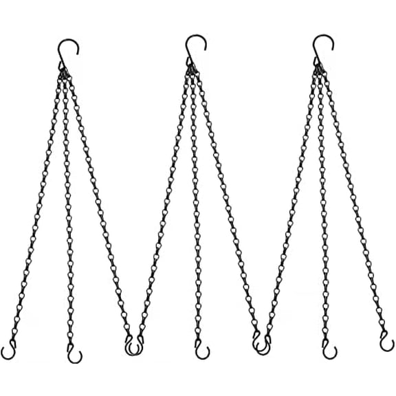 Hanging Baskets Chains 23 Inches 3 Leads Hanging Chains Flower Pot Hanger Replacement Plant Hangers for Planters and Lanterns, Pack of 3 (3 Legs)