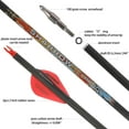 thumbnail image 3 of SHARROW 31" Carbon Arrows Hunting Arrows Spine 250 300 350 400 500 600 with Replaceable Points Targeting Practice Arrows for Compound/Recurve/Long Bow 6/12pcs, 3 of 7