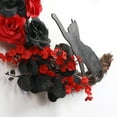 thumbnail image 4 of Couronne de Chat d'Halloween Gothique Porte d'Halloween avec Roses Couronne d'Halloween pour Porte d'Entrée Gothique Arrangement Floral Élégant Bienvenue des Fêtes, 4 of 7