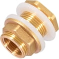 thumbnail image 5 of Solid Brass Bulkhead Tank Fitting, 3/4" Male 1/2" Female Water Connector with 2 Rubber Rings 3/4 in, 5 of 5