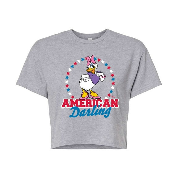 Disney - American Darling Daisy - Juniors Cropped Cotton Blend T-Shirt