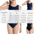 thumbnail image 3 of ATOGUTA Swimsuit for Girl One-Piece Bathing Suits Kids Sport Summer Beach Swimwear Size 6-16, Dark Blue, 3 of 6