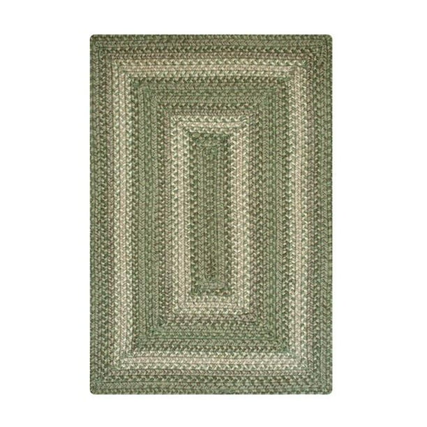 Homespice 513823 4 x 6 ft. Rectangular Grassland Green Jute Braided Rugs