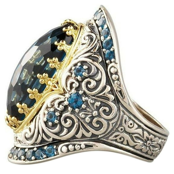 925 Sterling Silver Pure Natural Gemstone White Sapphire Ring Set