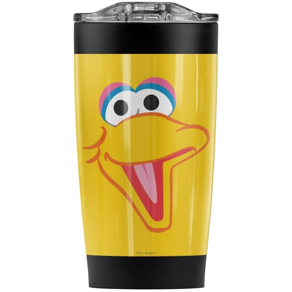 Sesame Street/Big Bird Head Stainless Steel Tumbler 20 oz Coffee Travel Mug/Cup, Vacuum Insulated & Double Wall with Leakproof Sliding Lid | Great for Hot Drinks and Cold Beverages
