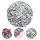 thumbnail image 3 of 1 Pc Dama Doble Capa Gorro de Ducha con Flores para Baño Vacaciones Negro Blanco Satén PEVA, 3 of 3