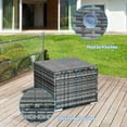 thumbnail image 6 of Gymax 3PCS Rattan Patio Conversation Furniture Set Outdoor Yard w/ Turquoise Cushion, 6 of 10