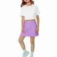 thumbnail image 5 of CUZIBR Girls Tennis Skort Breathable Relaxed High Elastic Waist Golf Running Skirts A-Line With Shorts Outdoor Running Casual Summer Fashionable Soft Mini Skirts Ball Gown,Purple,8-9 Years, 5 of 6
