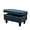 Denim, variant on Faux Leather Rectangular Footrest Ottoman with Storage for Living Room Bedroom (Denim)