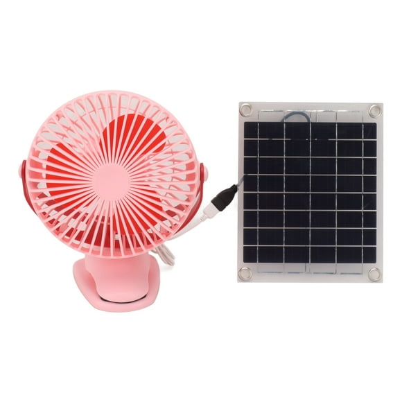 Ventilador solar de silicio monocristalino de 10 W, ventilador de refrigeración portátil con rotación de doble cara sin escobillas, ventilador de refrigeración portátil para RV, viajes, masc