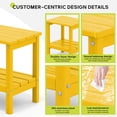 thumbnail image 3 of FUNDAZE HDPE 2-Layer End Table for Living Room, Outdoor Side Table, Patio Small End Table, Lemon Yellow, 3 of 12