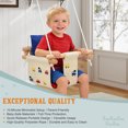 thumbnail image 5 of G TALECO GEAR Canvas Toddler Swing, Wooden Baby Swing Seat Chair with Safety Belt, Durable Hanging Swing Chair, Outdoor and Indoor Swing for Kids, Mounting Hardware Included, Car Embroidery Design, 5 of 9