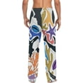 thumbnail image 6 of Men's Pajama Pants with Pockets Sleepwear Lounge Pants Stretch Casual Whale Shark Coral Starfish, 6 of 6